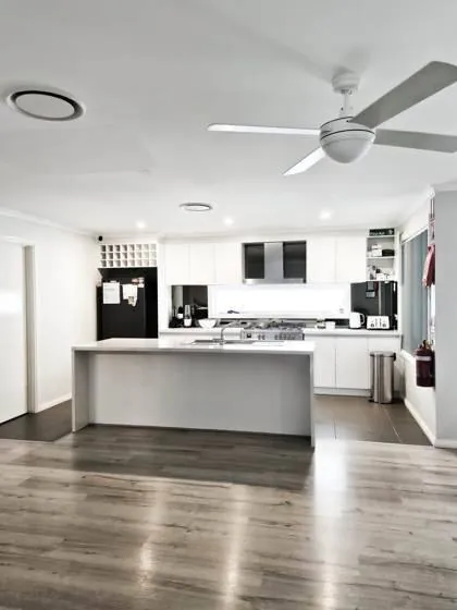 Bethel's open-plan kitchen with island bench